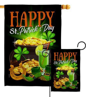 Happy Saint Patrick Day - St Patrick Spring Vertical Impressions Decorative Flags HG192433 Made In USA