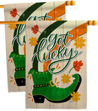 Get Lucky Boot - St Patrick Spring Vertical Impressions Decorative Flags HG120035 Made In USA