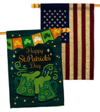 St. Pat Cheers - St Patrick Spring Vertical Impressions Decorative Flags HG120039 Made In USA