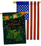 St. Pat Cheers - St Patrick Spring Vertical Impressions Decorative Flags HG120039 Made In USA