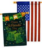 St. Pat Cheers - St Patrick Spring Vertical Impressions Decorative Flags HG120039 Made In USA