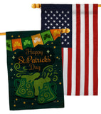 St. Pat Cheers - St Patrick Spring Vertical Impressions Decorative Flags HG120039 Made In USA