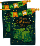 St. Pat Cheers - St Patrick Spring Vertical Impressions Decorative Flags HG120039 Made In USA