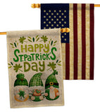 St Patty Trop Gnome - St Patrick Spring Vertical Impressions Decorative Flags HG120051 Made In USA