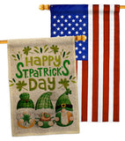 St Patty Trop Gnome - St Patrick Spring Vertical Impressions Decorative Flags HG120051 Made In USA