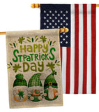 St Patty Trop Gnome - St Patrick Spring Vertical Impressions Decorative Flags HG120051 Made In USA