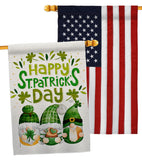 St Patty Trop Gnome - St Patrick Spring Vertical Impressions Decorative Flags HG120051 Made In USA