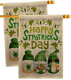 St Patty Trop Gnome - St Patrick Spring Vertical Impressions Decorative Flags HG120051 Made In USA