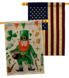 Leprechaun Gold - St Patrick Spring Vertical Impressions Decorative Flags HG120094 Made In USA