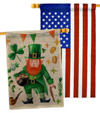 Leprechaun Gold - St Patrick Spring Vertical Impressions Decorative Flags HG120094 Made In USA