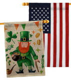 Leprechaun Gold - St Patrick Spring Vertical Impressions Decorative Flags HG120094 Made In USA