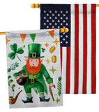 Leprechaun Gold - St Patrick Spring Vertical Impressions Decorative Flags HG120094 Made In USA