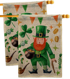 Leprechaun Gold - St Patrick Spring Vertical Impressions Decorative Flags HG120094 Made In USA