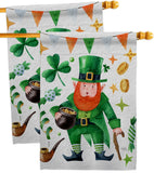 Leprechaun Gold - St Patrick Spring Vertical Impressions Decorative Flags HG120094 Made In USA