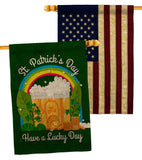 St. Pat Lucky Day - St Patrick Spring Vertical Impressions Decorative Flags HG190043 Made In USA