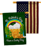 St. Pat Lucky Day - St Patrick Spring Vertical Impressions Decorative Flags HG190043 Made In USA