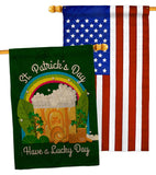 St. Pat Lucky Day - St Patrick Spring Vertical Impressions Decorative Flags HG190043 Made In USA