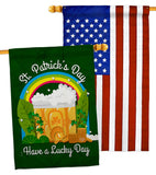 St. Pat Lucky Day - St Patrick Spring Vertical Impressions Decorative Flags HG190043 Made In USA