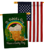 St. Pat Lucky Day - St Patrick Spring Vertical Impressions Decorative Flags HG190043 Made In USA