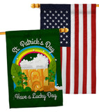 St. Pat Lucky Day - St Patrick Spring Vertical Impressions Decorative Flags HG190043 Made In USA