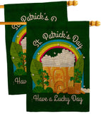 St. Pat Lucky Day - St Patrick Spring Vertical Impressions Decorative Flags HG190043 Made In USA