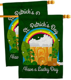 St. Pat Lucky Day - St Patrick Spring Vertical Impressions Decorative Flags HG190043 Made In USA