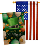 Lucky Hat - St Patrick Spring Vertical Impressions Decorative Flags HG190052 Made In USA