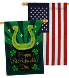 Lucky St Patrick's - St Patrick Spring Vertical Impressions Decorative Flags HG190053 Made In USA