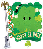St. Pat's 3D - St Patrick Spring Vertical Applique Decorative Flags HG102021