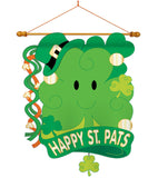 St. Pat's 3D - St Patrick Spring Vertical Applique Decorative Flags HG102021