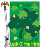 Luck O' the Irish - St Patrick Spring Vertical Applique Decorative Flags HG102022