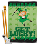 Get Lucky - St Patrick Spring Vertical Impressions Decorative Flags HG102028 Made In USA
