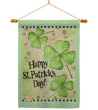 St. Patrick's Day Clover - St Patrick Spring Vertical Impressions Decorative Flags HG102032 Made In USA