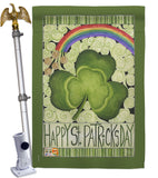 Happy St. Patricks Day - St Patrick Spring Vertical Impressions Decorative Flags HG102054 Made In USA