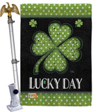 Lucky Day Clover - St Patrick Spring Vertical Impressions Decorative Flags HG102055 Made In USA