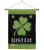 Lucky Day Clover - St Patrick Spring Vertical Impressions Decorative Flags HG102055 Made In USA