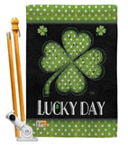 Lucky Day Clover - St Patrick Spring Vertical Impressions Decorative Flags HG102055 Made In USA