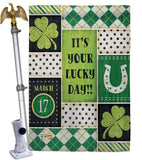 St Patricks Lucky Day - St Patrick Spring Vertical Impressions Decorative Flags HG102056 Made In USA