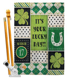 St Patricks Lucky Day - St Patrick Spring Vertical Impressions Decorative Flags HG102056 Made In USA