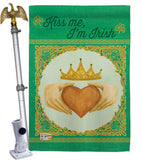 Kiss Me, I'm Irish - St Patrick Spring Vertical Impressions Decorative Flags HG102057 Made In USA