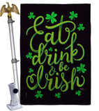 Eat Drink Irish - St Patrick Spring Vertical Impressions Decorative Flags HG102060 Made In USA