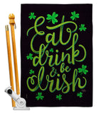 Eat Drink Irish - St Patrick Spring Vertical Impressions Decorative Flags HG102060 Made In USA