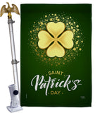 Gold Shamrock - St Patrick Spring Vertical Impressions Decorative Flags HG102061 Made In USA