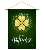 Gold Shamrock - St Patrick Spring Vertical Impressions Decorative Flags HG102061 Made In USA