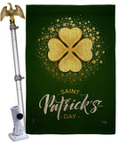 Gold Shamrock - St Patrick Spring Vertical Impressions Decorative Flags HG102061 Made In USA