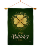 Gold Shamrock - St Patrick Spring Vertical Impressions Decorative Flags HG102061 Made In USA