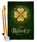 Gold Shamrock - St Patrick Spring Vertical Impressions Decorative Flags HG102061 Made In USA