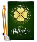 Gold Shamrock - St Patrick Spring Vertical Impressions Decorative Flags HG102061 Made In USA