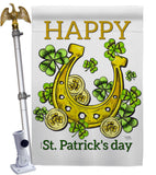 Lucky Shamrocks - St Patrick Spring Vertical Impressions Decorative Flags HG102062 Made In USA