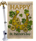 Lucky Shamrocks - St Patrick Spring Vertical Impressions Decorative Flags HG102062 Made In USA